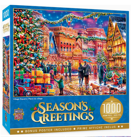 SEASON'S GREETINGS VILLAGE SQUARE 1000 PIECE PUZZLE