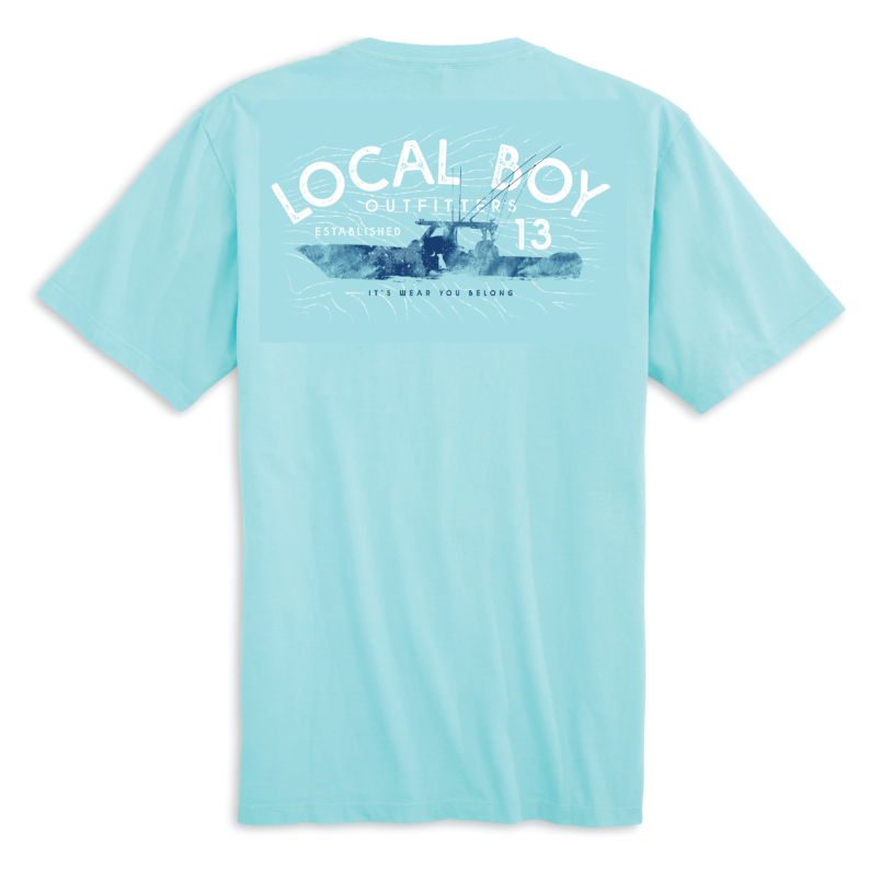 LOCAL BOY WEATHERED AQUA SHORT SLEEVE