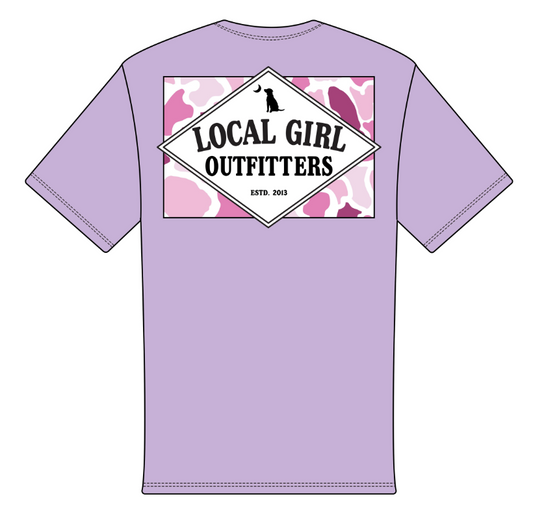 LOCAL GIRL FOUNDERS FLAG PINK ORCHID SHORT SLEEVE