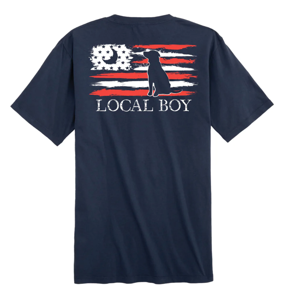 LOCAL BOY PAINTED USA CHINA BLUE SHORT SLEEVE