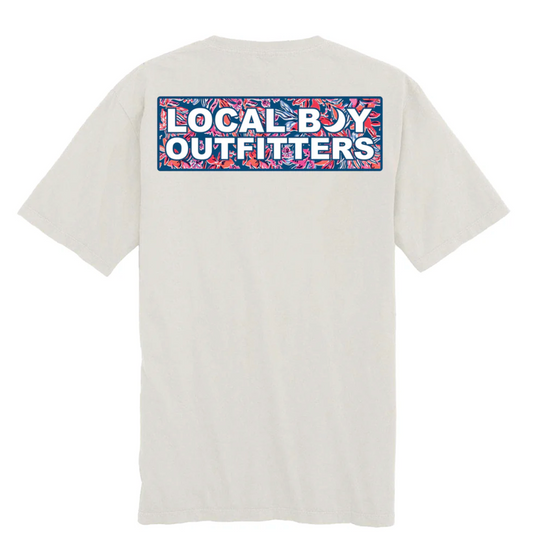 LOCAL BOY TROPICAL USA LABEL SILVER SHORT SLEEVE