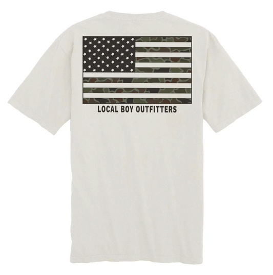 LOCAL BOY OD FLAG SILVER SHORT SLEEVE