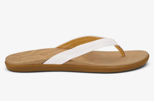 OLUKAI HONU BRIGHT WHITE/GOLDEN SAND