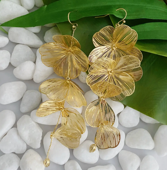 ARTFUL FILIGREE FLOWER DROP EARRINGS