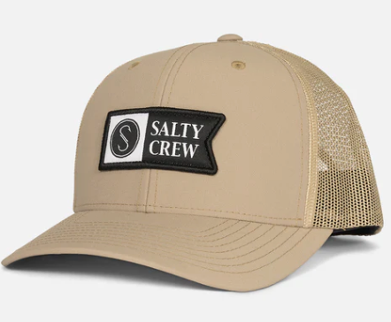 SALTY CREW PINNACLE 2 RETRO TRUCKER HAT KHAKI