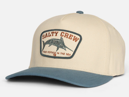 SALTY CREW BILLFISHER STRAPBACK OFF WHITE PILOT BLUE HAT