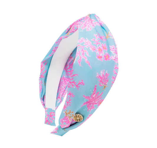 LILLY PULITZER TWIST KNOT HEADBAND ROYAL CORAL
