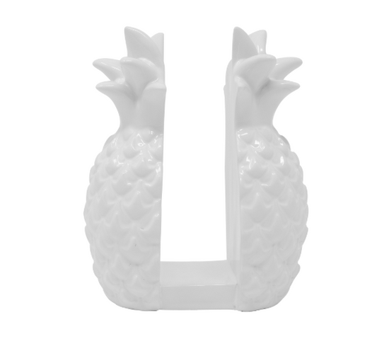 LILLY PULITZER CERAMIC NAPKIN HOLDER RESORT WHITE PINEAPPLE