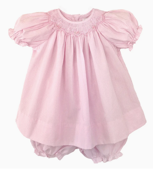 BISHOP ZIG ZAG SMOCKED DRESS