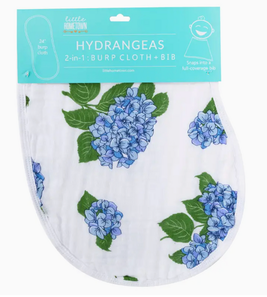 HYDRANGEAS BURP BIB COMBO