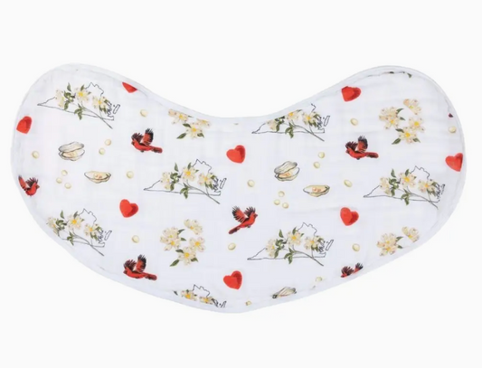 VIRGINIA BABY FLORAL 2 IN 1 BURP CLOTH AND BIB