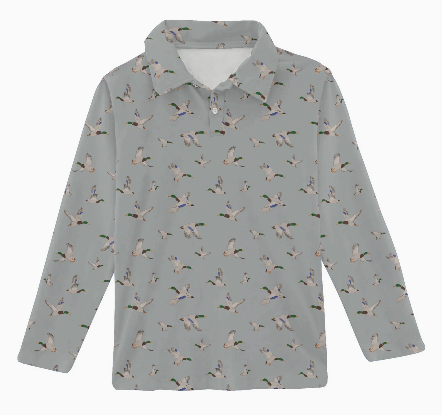 MALLARDS/DUCKS LONG SLEEVE POLO SHIRT