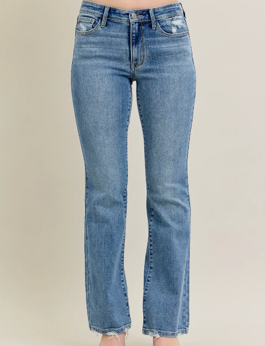 JUDY BLUE MR VINTAGE WASH BOOT CUT W/DESTROY HEM