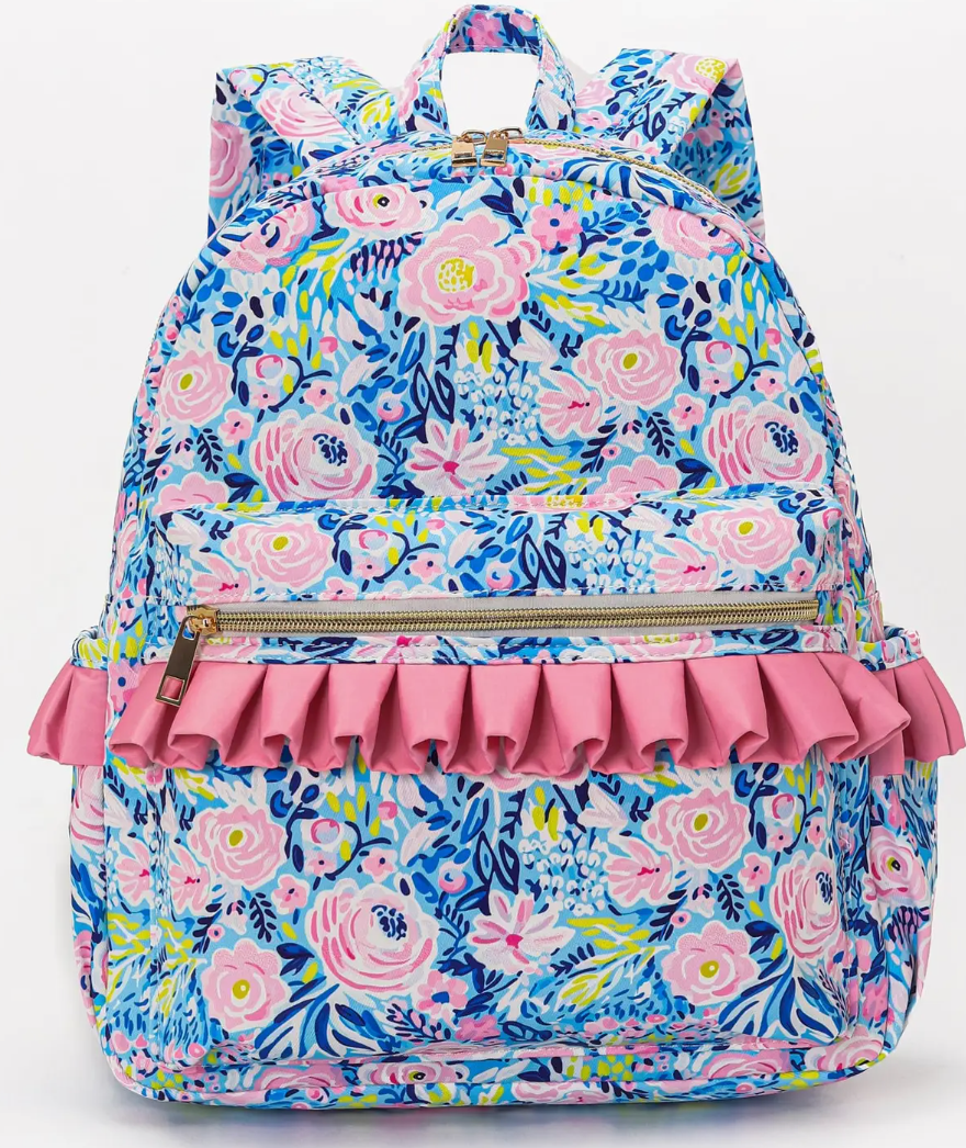 BLUE FLOWER KIDS RUFFLE BACKPACK