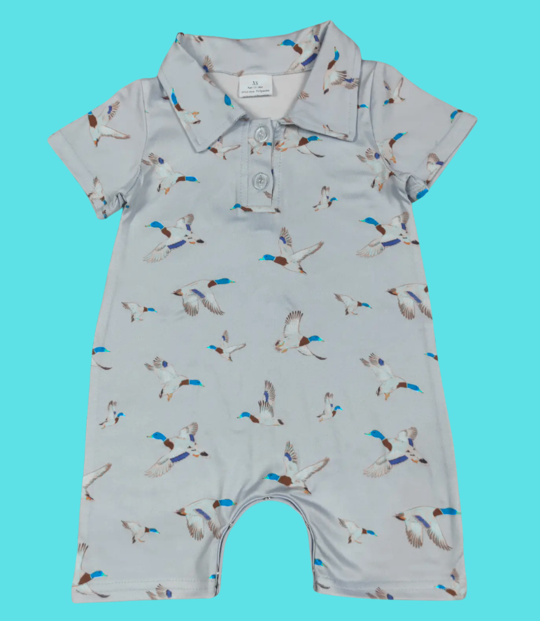 DUCK PRINTED BABY BOY ROMPER