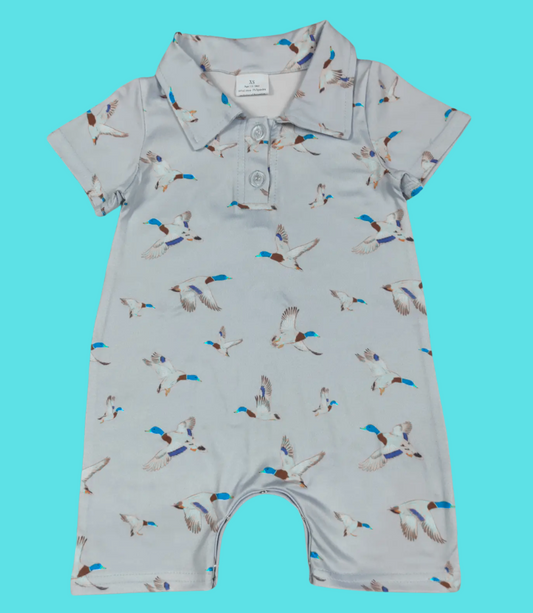 DUCK PRINTED BABY BOY ROMPER
