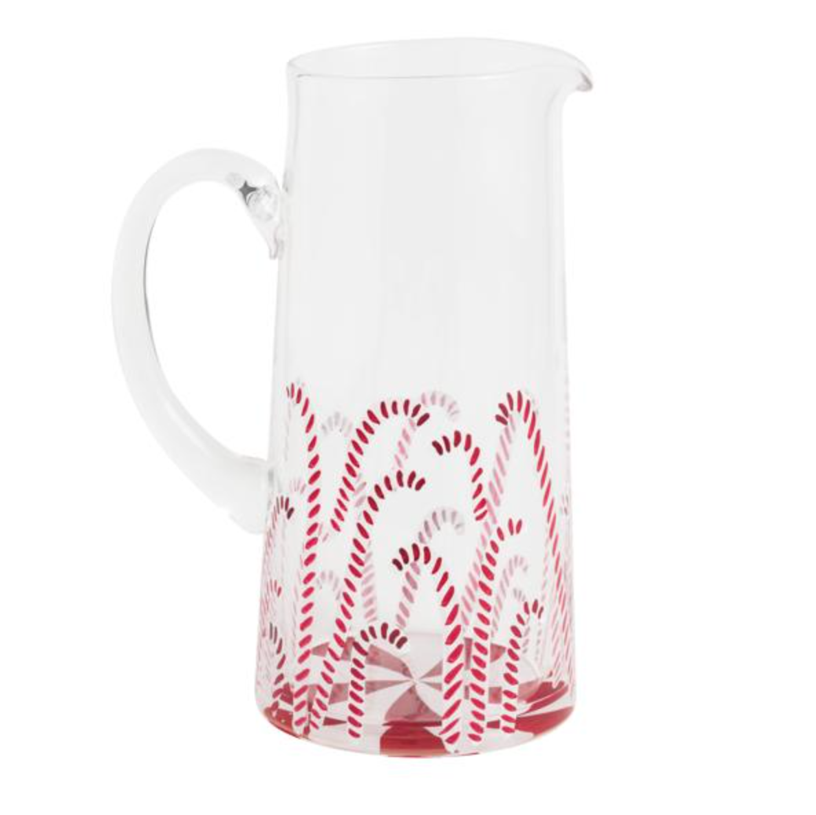 CANDY CANE GLASS PITCHER