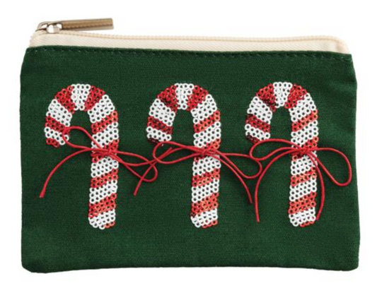 CANDY CANE SEQUIN GIFT POUCH