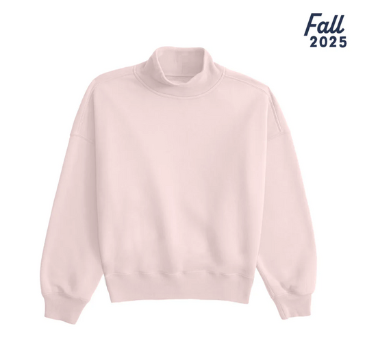 ALL DAY CHILL SOUTHERN FRIED COTTON OVERSIZED MOCK NECK FLEECE ROSWATER