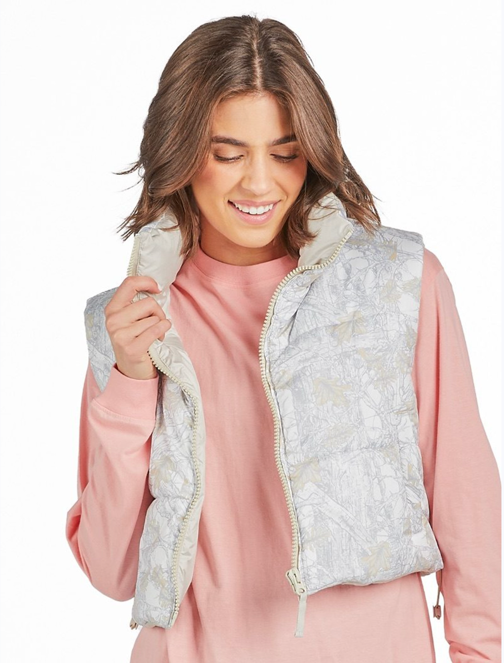 SIMPLY SOUTHERN VEST PUFFER CAMO WHITE