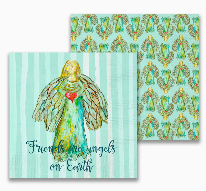 FRIENDS ARE ANGELS ON EARTH COCKTAIL NAPKINS