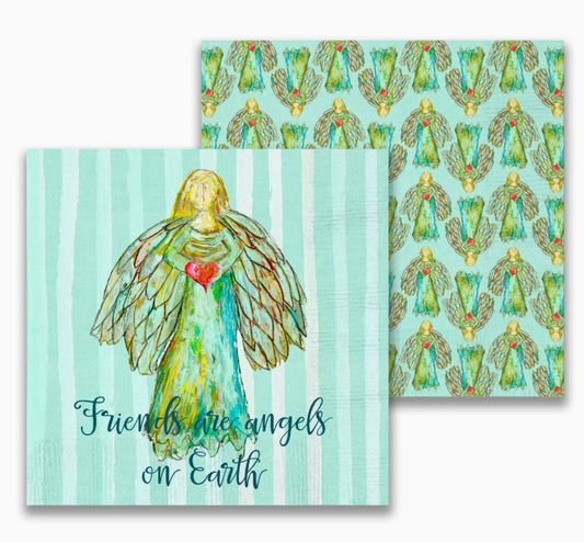 FRIENDS ARE ANGELS ON EARTH COCKTAIL NAPKINS