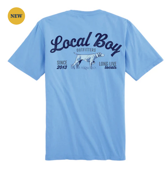 LOCAL BOY OUTFITTERS YOUTH BIRD DOG ARCH SS TEE WASHED DENIM