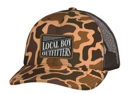 LOCAL BOY OUTFITTERS YOUTH OUTLAW TRUCKER HAT OLD SCHOOL CAMO
