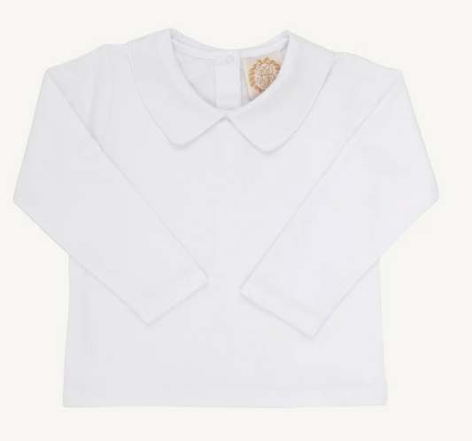 BEAUFORT BONNET PETER PAN COLLAR SHIRT PIMA LONG SLEEVE WORTH AVE WHITE