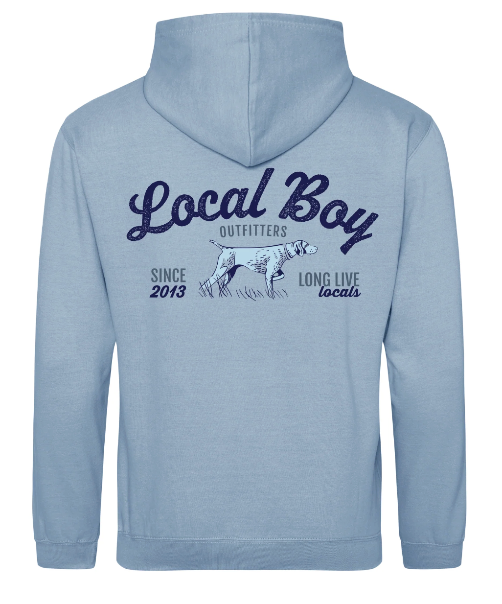 LOCAL BOY OUTFITTERS BIRD DOG ARCH SKY BLUE HOODIE