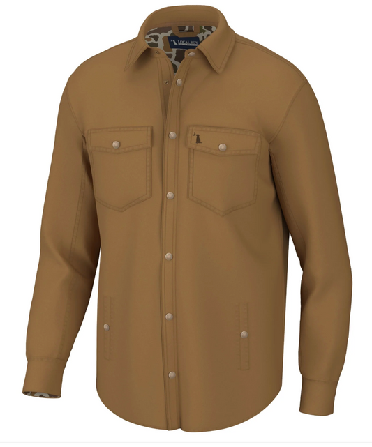 LOCAL BOY OUTFITTERS SPORTSMAN'S SHACKET RUSTIC OAK