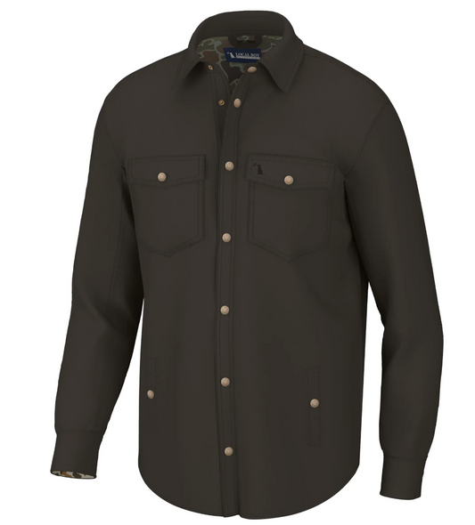 LOCAL BOY OUTFITTERS SPORTSMAN'S SHACKET DARK BROWN