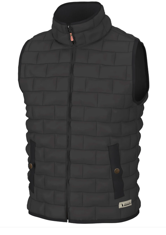 LOCAL BOY OUTFITTERS BRICK QUILTED VEST CHARCOAL