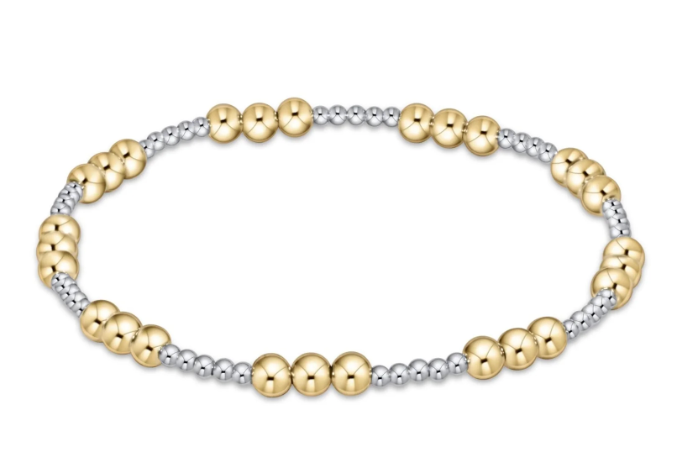 ENEWTON CLASSIC JOY PATTERN 4MM BEAD BRACELET MIXED METAL