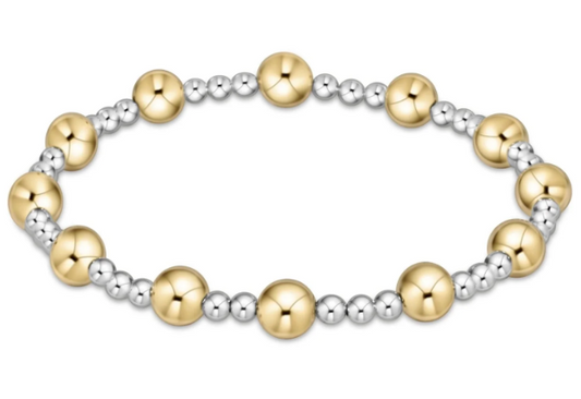 ENEWTON CLASSIC SINCERITY PATTERN 6MM BEAD BRACELET MIXED METAL