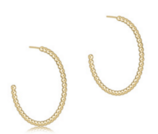 ENEWTON BEADED CLASSIC 1.25" POST HOOP 2MM GOLD