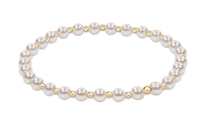 ENEWTON CLASSIC GRATEFUL PATTERN 4M BEAD BRACELET PEARL