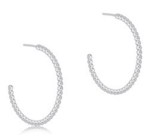 ENEWTON BEADED CLASSIC 1.25" POST HOOP 2MM STERLING