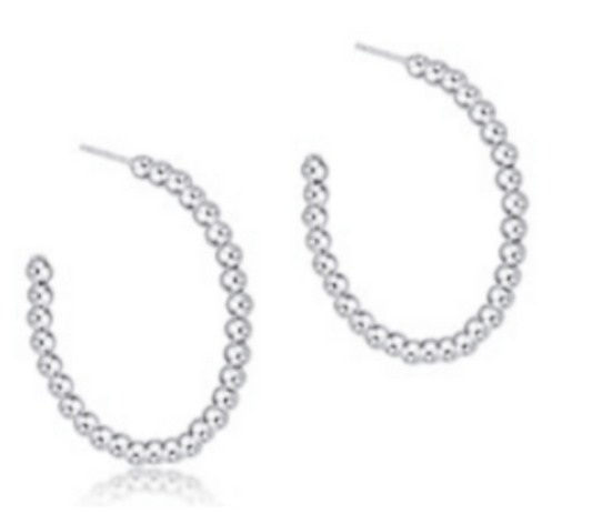 ENEWTON BEADED CLASSIC 1.25" POST HOOP 3MM STERLING