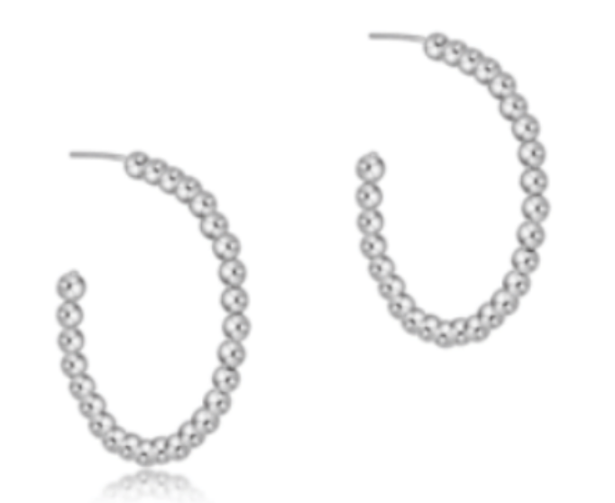 ENEWTON BEADED CLASSIC 1.25" POST HOOP 4MM STERLING
