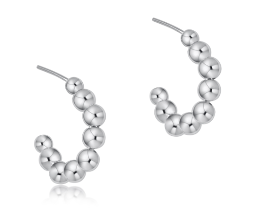 ENEWTON BEADED CLASSIC 1" POST HOOP 4MM STERLING