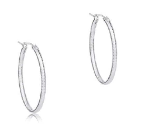 ENEWTON OVAL STERLING 1" HOOP TEXTURED