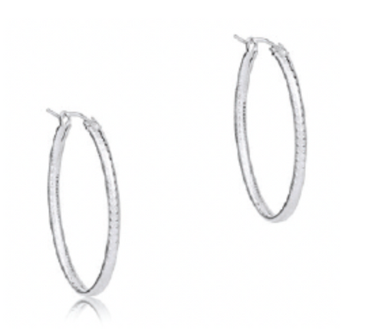 ENEWTON OVAL STERLING 1" HOOP TEXTURED