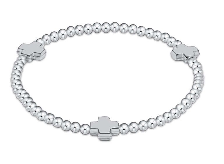 ENEWTON EXTENDS SIGNATURE CROSS STERLING PATTERN 3MM BEAD BRACELET STERLING