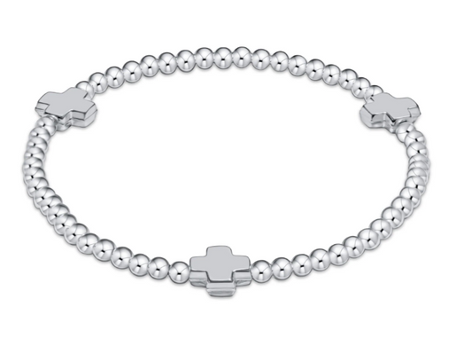 ENEWTON EXTENDS SIGNATURE CROSS STERLING PATTERN 3MM BEAD BRACELET STERLING