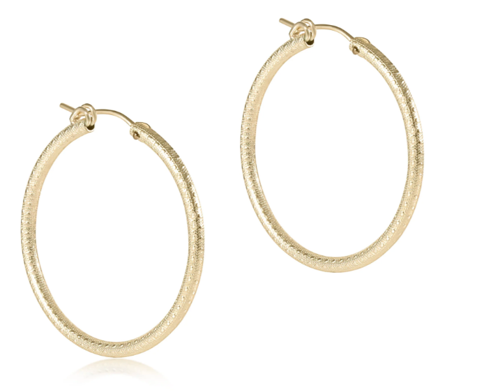 ENEWTON ROUND GOLD 1.25" HOOP TEXTURED