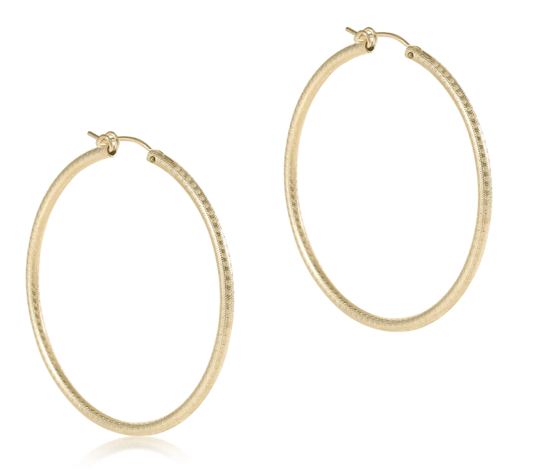 ENEWTON ROUND GOLD 2" HOOP TEXTURED