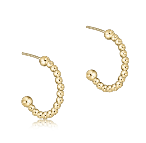 ENEWTON BEADED CLASSIC 1" POST HOOP 2MM GOLD