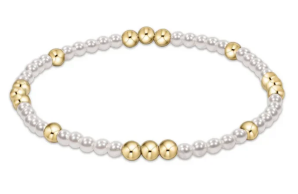 ENEWTON WORTHY PATTERN 3MM BEAD BRACELET PEARL