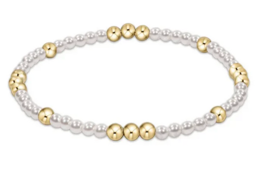 ENEWTON WORTHY PATTERN 3MM BEAD BRACELET PEARL